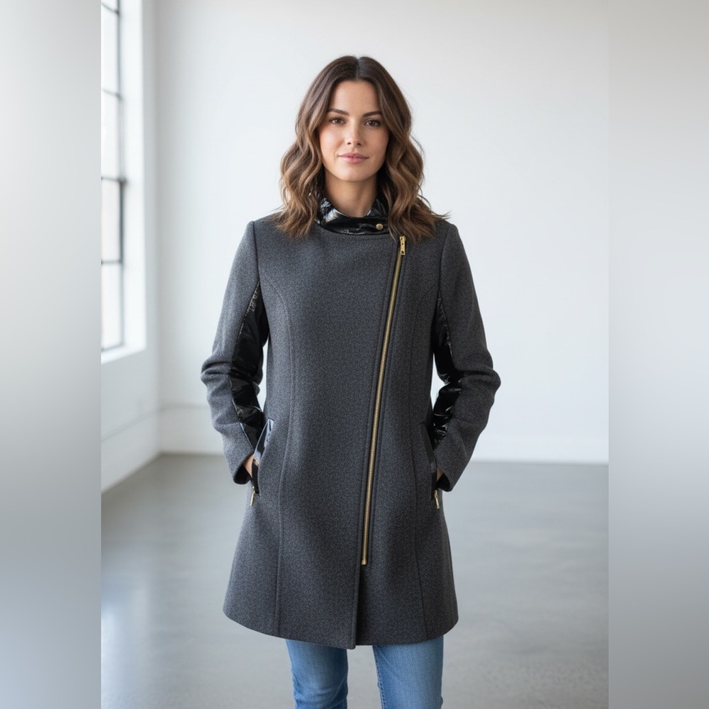 Axara Paris Asymmetrical Wool Coat – Made in France – Size 36 (US S) - Picture 3 of 9